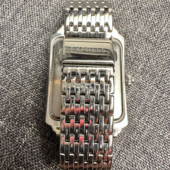 Express Women’s Silver-Tone Square Dial Watch with Crystal Accents - Picture 4 of 6